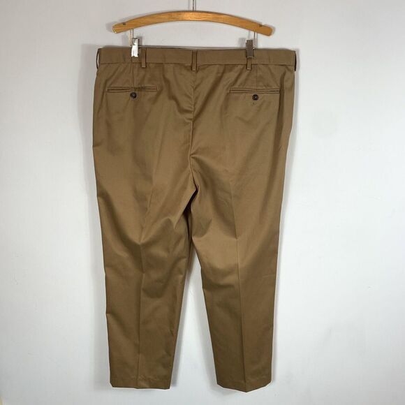 Lands' End Men's Traditional Fit Cotton Dress Pants Lt Brown Khaki 42x30.5 - Picture 6 of 11